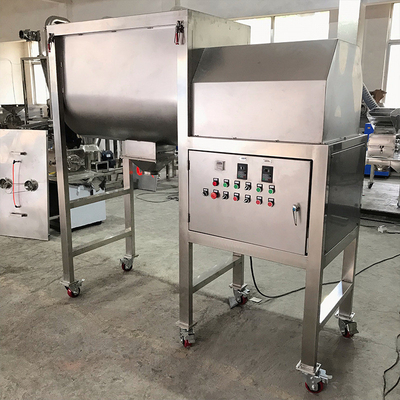 5.5kw 500L bột gia vị bột màu bột màu thương mại Máy trộn ruy băng ngang đôi cánh khuấy thương mại