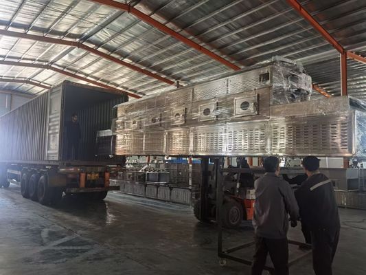 Đai thép không gỉ Máy sấy vi sóng liên tục Máy sấy băng tải